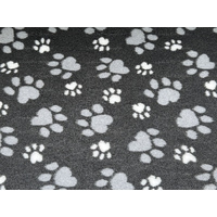 Vet/Dry Bed *Rubberback* Charcoal with Grey and White Paws