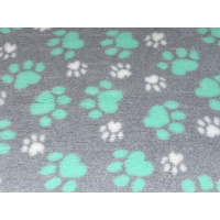 Vet/Dry Bed *Rubberback* Paws Grey Mint