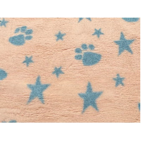 Vet/Dry Bed *Rubberback* Peach with Grey Paws and Stars