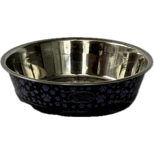 Stainless Steel Feeding/Water Bowl SML Purple - Dogs/Cats/Guinea Pigs/Pets