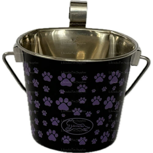 Stainless Steel Flat SIde Bucket "Single Hook Only" 0.9lt Purple