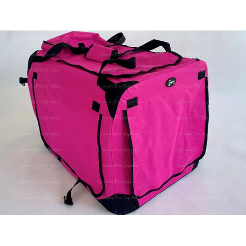 Soft/Fabric Collapsible Pet Crate/Cage Pink 60cm