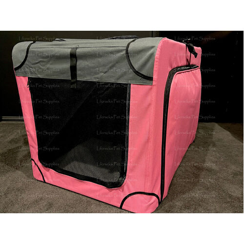 Expandable Soft Crate Double 91cm Pink