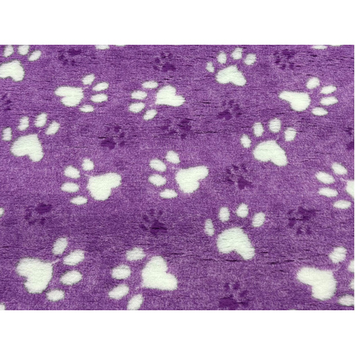 Vet/Dry Bed *Greenback* Purple Paws *** 50cm Long x 1.5m wide ***