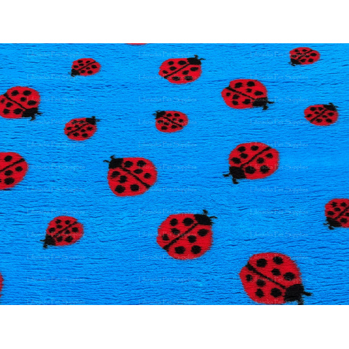 Vet/Dry Bed *Rubberback* Blue Ladybug *** 50cm Long x 1.5m wide *** 