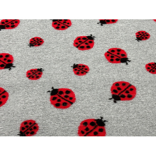 Vet/Dry Bed *Rubberback* Grey Ladybug *** 50cm Long x 1.5m wide *** 