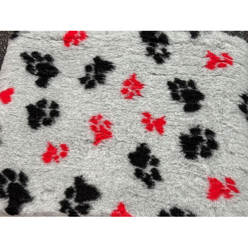 Vet/Dry Bed *Rubberback* Grey with Black and Red Paws *** 50cm Long x 1.5m wide *** 