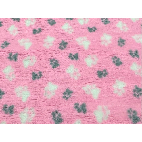 Vet/Dry Bed *Rubberback* Pink Paws *** 50cm Long x 1.5m wide ***