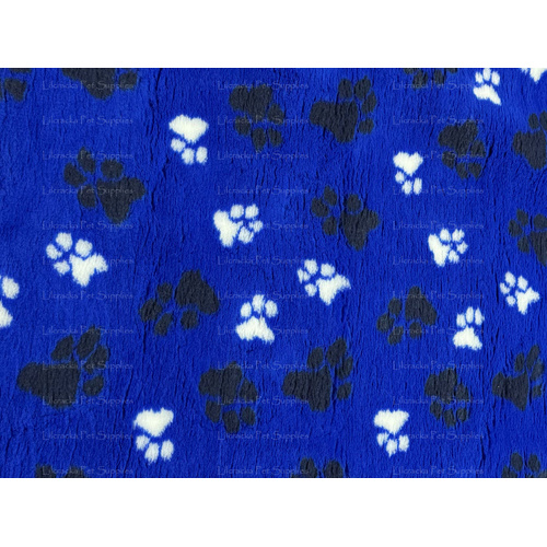 Vet/Dry Bed *Rubberback* Sapphire Blue with White and Black Paws *** 50cm Long x 1.5m wide *** 